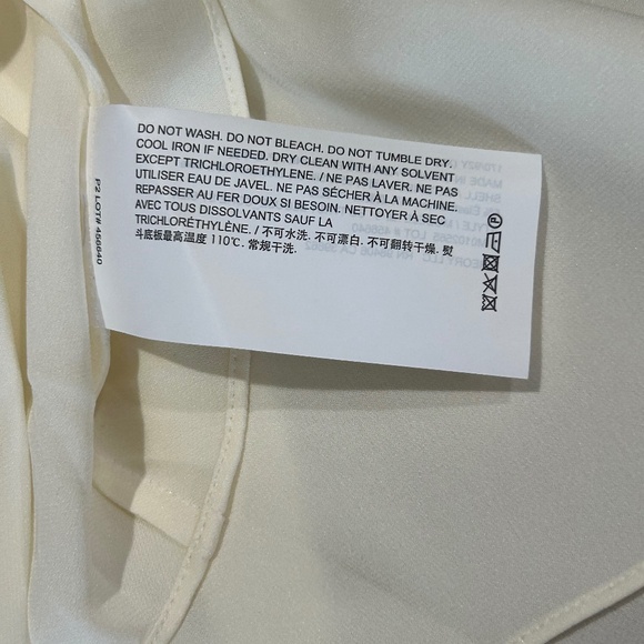 Theory NWT Twist Blouse In Stretch Silk Cream Short Sleeve Size XL M010256 - Picture 10 of 10